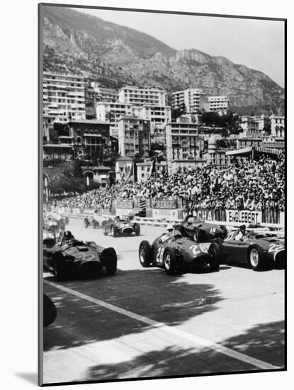 Cars on the Starting Grid, Monaco, 1950S-null-Mounted Photographic Print