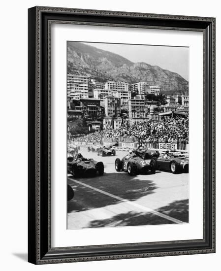 Cars on the Starting Grid, Monaco, 1950S-null-Framed Photographic Print