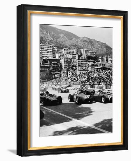 Cars on the Starting Grid, Monaco, 1950S-null-Framed Photographic Print