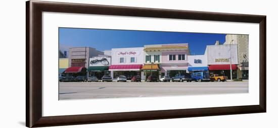 Cars Parked in Front of Stores, Beach Street, Daytona Beach, Florida, USA-null-Framed Photographic Print