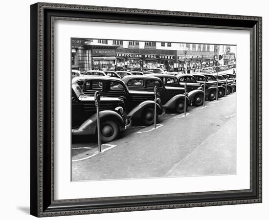 Cars Parked on Street-John Vachon-Framed Photographic Print