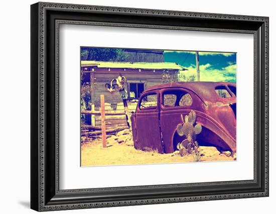 Cars - Route 66 - Gas Station - Arizona - United States-Philippe Hugonnard-Framed Photographic Print