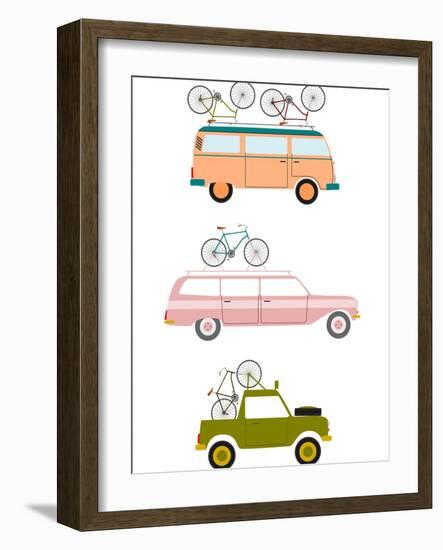 Cars Transporting Bicycles-Norbert Sobolewski-Framed Art Print