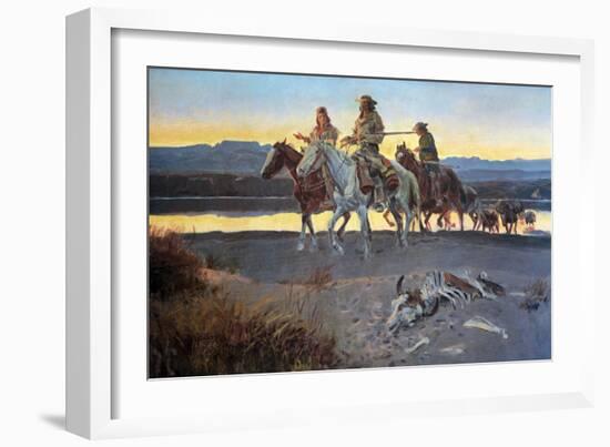 Carson's Men-Charles Marion Russell-Framed Art Print