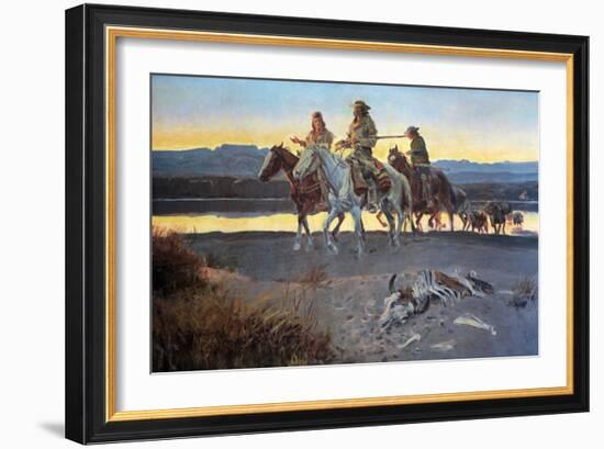 Carson's Men-Charles Marion Russell-Framed Art Print