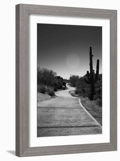 Cart Path on Desert Golf Course Arizona-null-Framed Photo