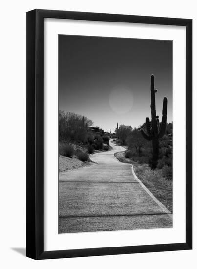 Cart Path on Desert Golf Course Arizona-null-Framed Photo