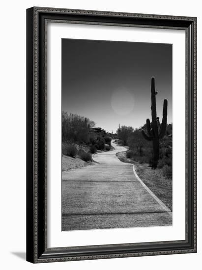 Cart Path on Desert Golf Course Arizona-null-Framed Photo