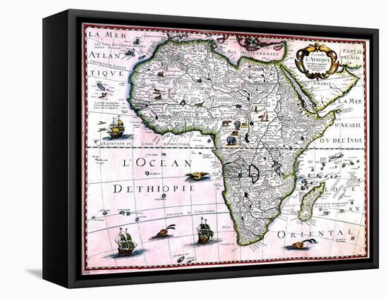 Carte d'Afrique-null-Framed Premier Image Canvas