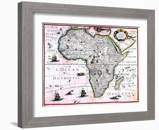 Carte d'Afrique-null-Framed Giclee Print