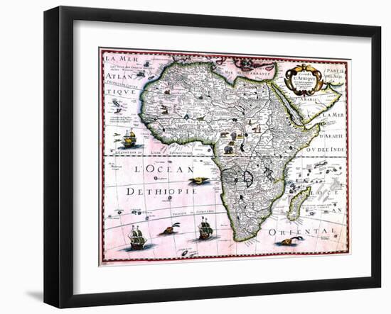 Carte d'Afrique-null-Framed Giclee Print