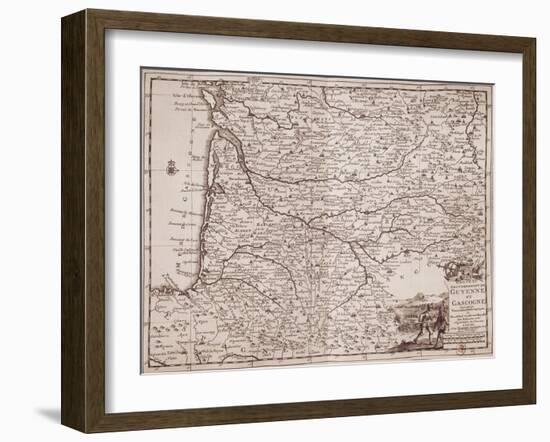 Carte de Guyenne et Gascogne-null-Framed Giclee Print