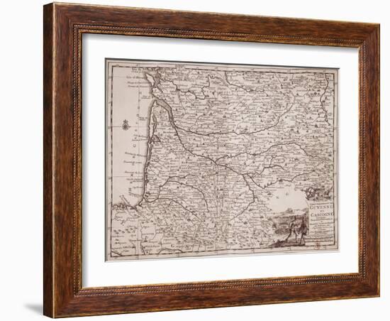 Carte de Guyenne et Gascogne-null-Framed Giclee Print