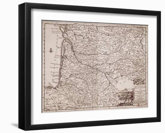 Carte de Guyenne et Gascogne-null-Framed Giclee Print