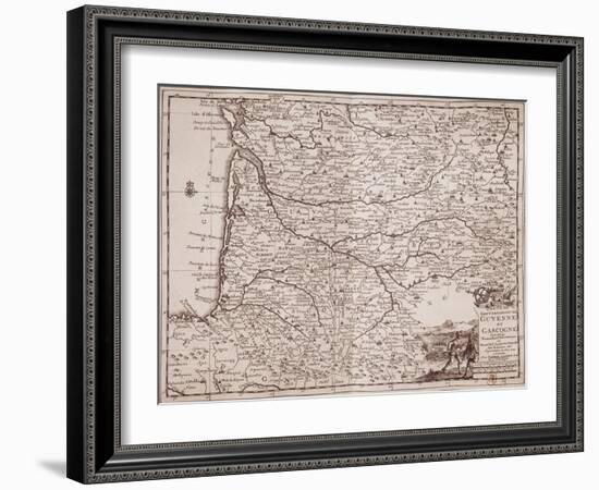 Carte de Guyenne et Gascogne-null-Framed Giclee Print