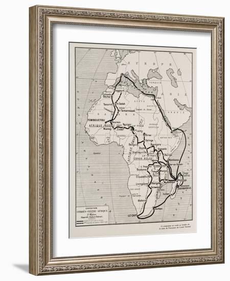 Carte de l'expédition Citroên en Centre Afrique, 2ème mission Haardt-Audouin-Dubreuil-null-Framed Giclee Print