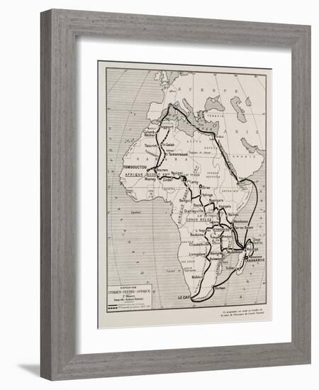 Carte de l'expédition Citroên en Centre Afrique, 2ème mission Haardt-Audouin-Dubreuil-null-Framed Giclee Print