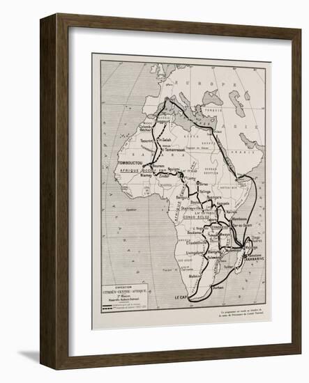 Carte de l'expédition Citroên en Centre Afrique, 2ème mission Haardt-Audouin-Dubreuil-null-Framed Giclee Print