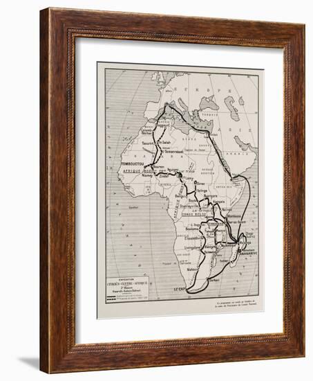 Carte de l'expédition Citroên en Centre Afrique, 2ème mission Haardt-Audouin-Dubreuil-null-Framed Giclee Print