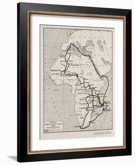 Carte de l'expédition Citroên en Centre Afrique, 2ème mission Haardt-Audouin-Dubreuil-null-Framed Giclee Print