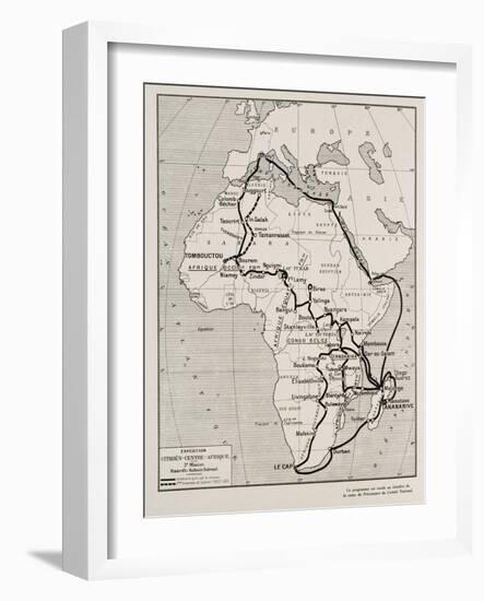 Carte de l'expédition Citroên en Centre Afrique, 2ème mission Haardt-Audouin-Dubreuil-null-Framed Giclee Print