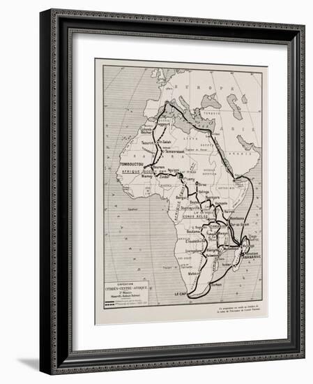 Carte de l'expédition Citroên en Centre Afrique, 2ème mission Haardt-Audouin-Dubreuil-null-Framed Giclee Print