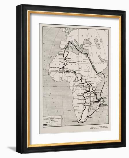 Carte de l'expédition Citroên en Centre Afrique, 2ème mission Haardt-Audouin-Dubreuil-null-Framed Giclee Print