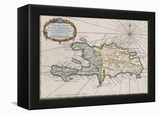 Carte de l'isle de Saint Domingue-null-Framed Premier Image Canvas