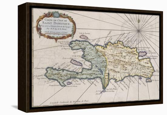 Carte de l'isle de Saint Domingue-null-Framed Premier Image Canvas