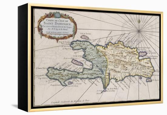 Carte de l'isle de Saint Domingue-null-Framed Premier Image Canvas