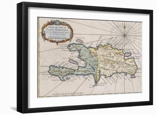 Carte de l'isle de Saint Domingue-null-Framed Premium Giclee Print