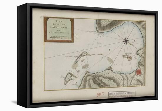 Carte de la baie de Saint-Louis à Saint-Domingue-null-Framed Premier Image Canvas