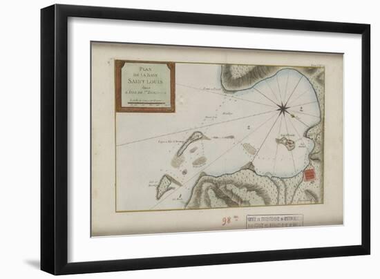 Carte de la baie de Saint-Louis à Saint-Domingue-null-Framed Giclee Print