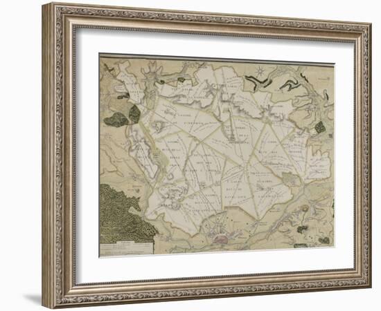 Carte de la forêt de Compiègne-null-Framed Giclee Print