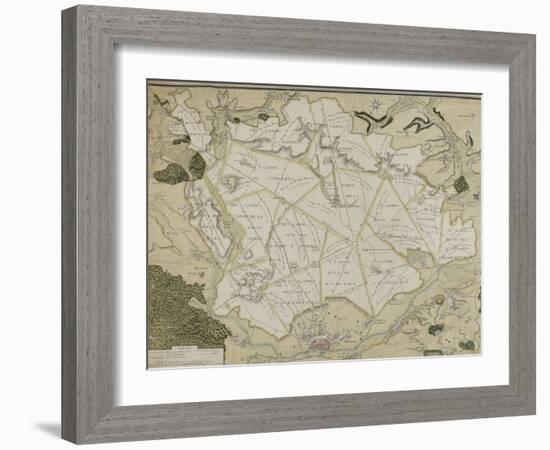 Carte de la forêt de Compiègne-null-Framed Giclee Print