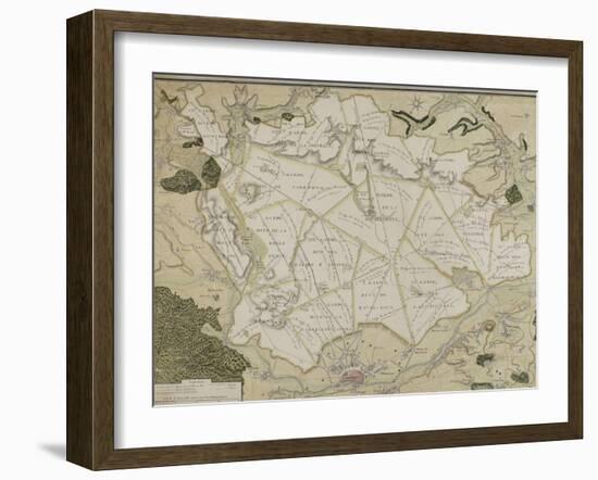 Carte de la forêt de Compiègne-null-Framed Giclee Print