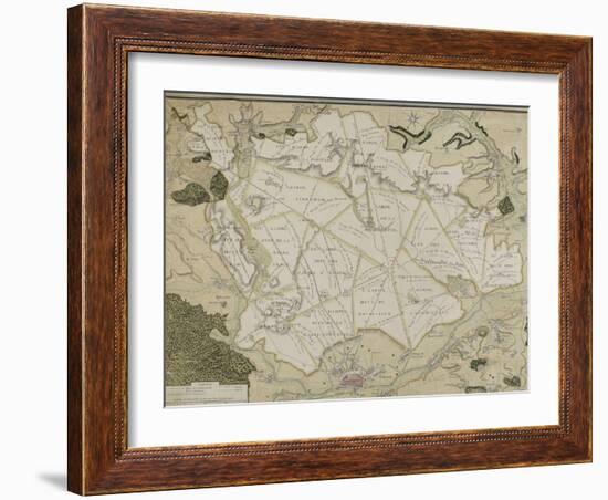 Carte de la forêt de Compiègne-null-Framed Giclee Print