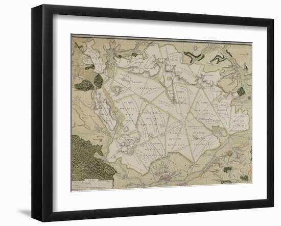 Carte de la forêt de Compiègne-null-Framed Giclee Print