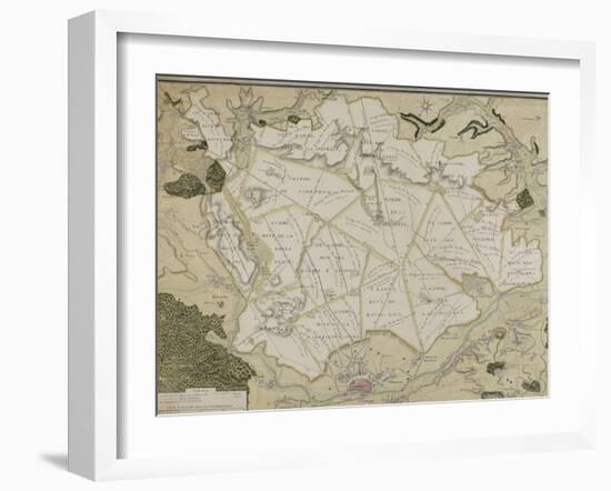 Carte de la forêt de Compiègne-null-Framed Giclee Print