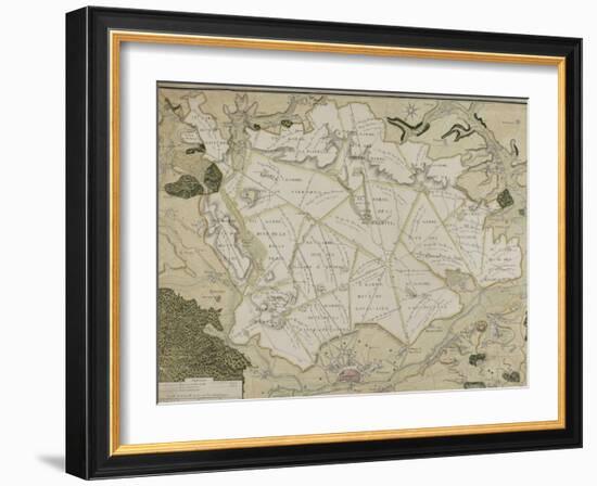 Carte de la forêt de Compiègne-null-Framed Giclee Print