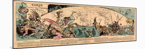 Carte Des Voyages Très Extraordinaires De Saturnin Farandoul-Albert Robida-Mounted Giclee Print