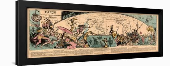 Carte Des Voyages Très Extraordinaires De Saturnin Farandoul-Albert Robida-Framed Giclee Print