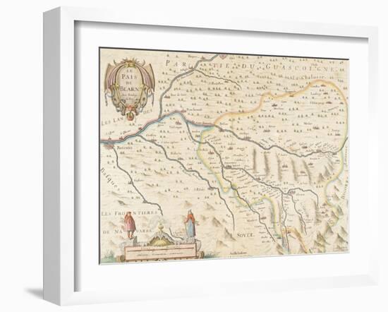 Carte du Béarn-null-Framed Giclee Print