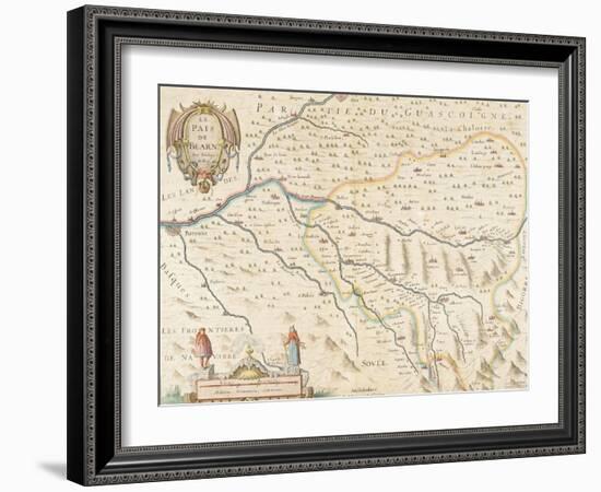 Carte du Béarn-null-Framed Giclee Print