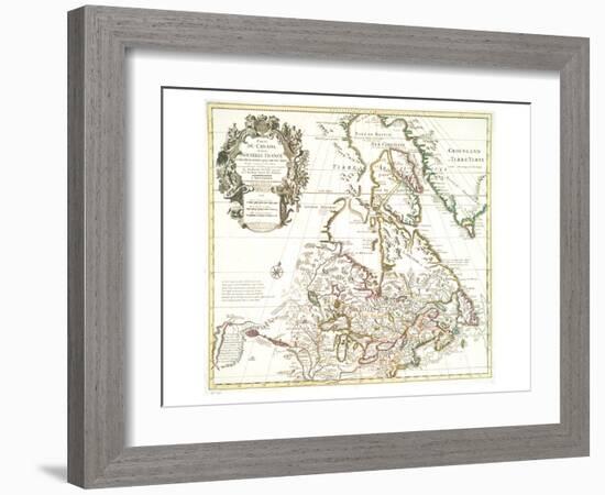 Carte Du Canada 1703-Guillaume De Isle-Framed Art Print