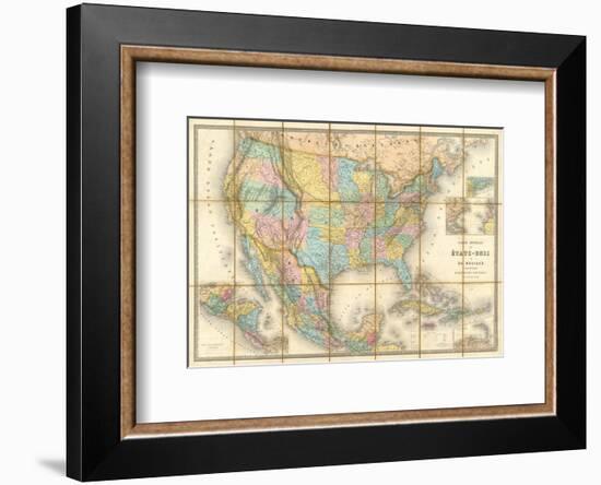 Carte Generale Des Etats, c.1865-Eugene Andriveau-goujon-Framed Art Print