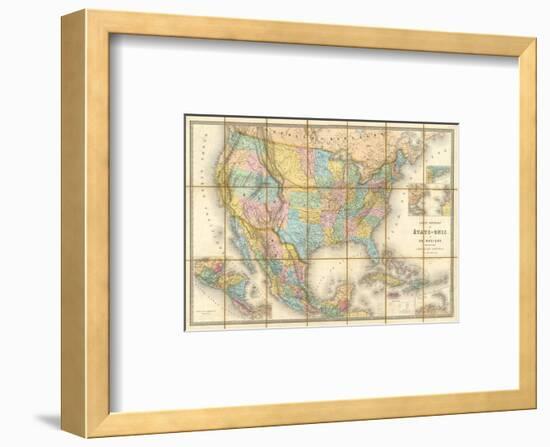 Carte Generale Des Etats, c.1865-Eugene Andriveau-goujon-Framed Art Print