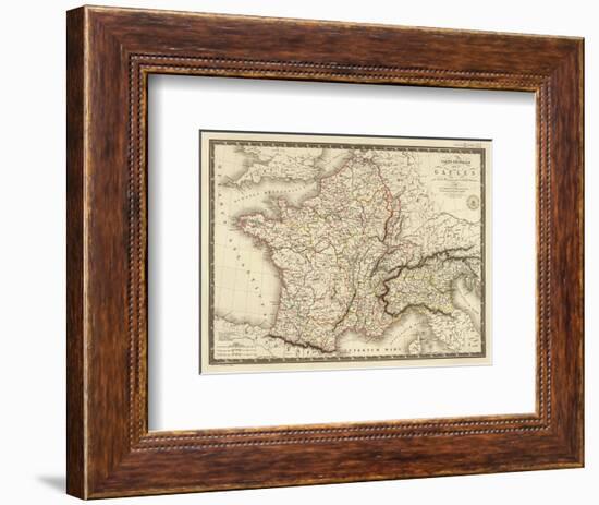 Carte Generale des Gaules, c.1821-Adrien Hubert Brue-Framed Art Print