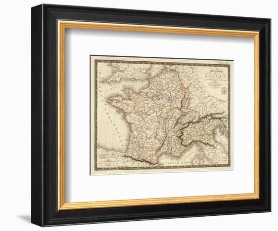 Carte Generale des Gaules, c.1821-Adrien Hubert Brue-Framed Art Print