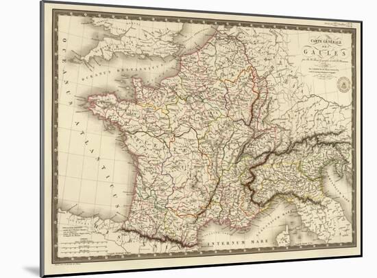 Carte Generale des Gaules, c.1821-Adrien Hubert Brue-Mounted Art Print